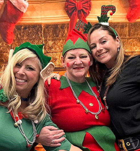 Team celebrating holiday