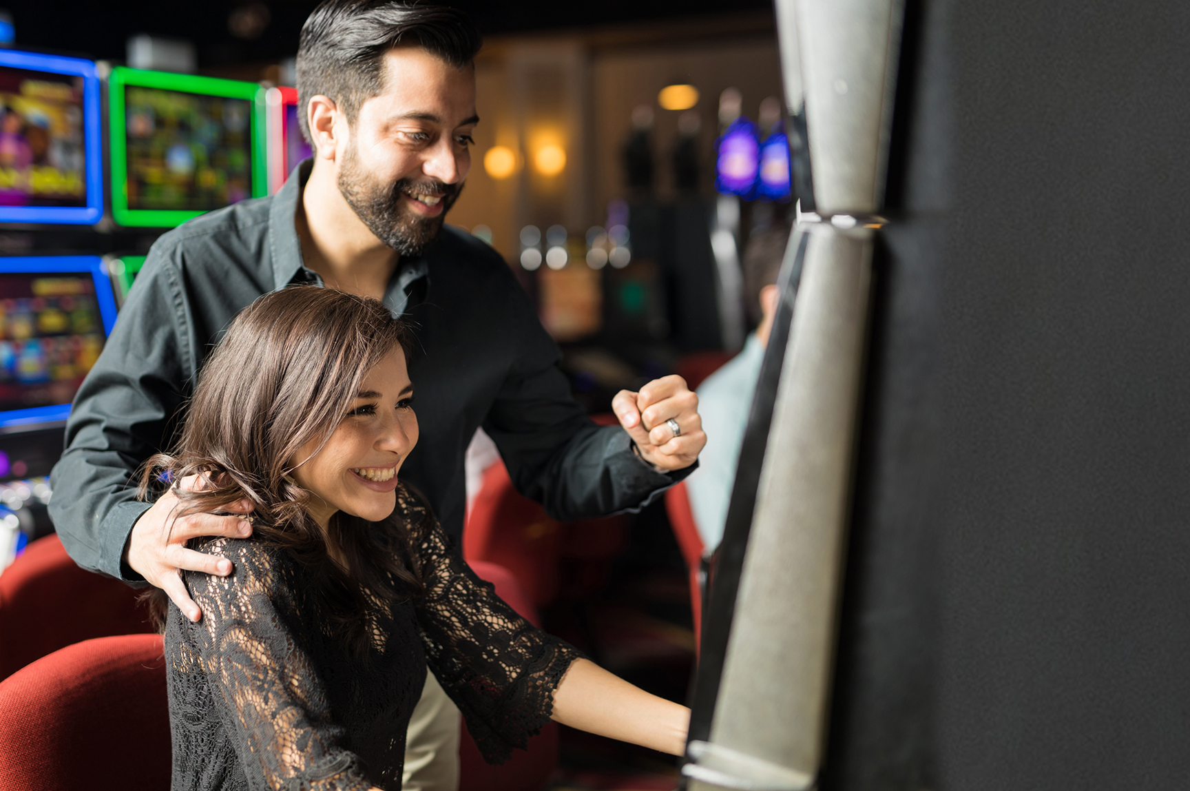 Man and women in a casino